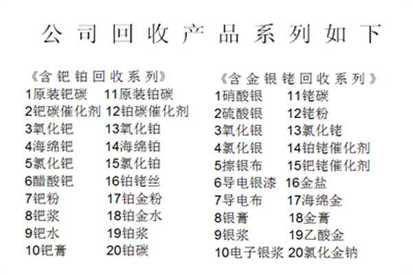 吴江氧化钯回收公司名单名录一览2022已更新（现金/交易）